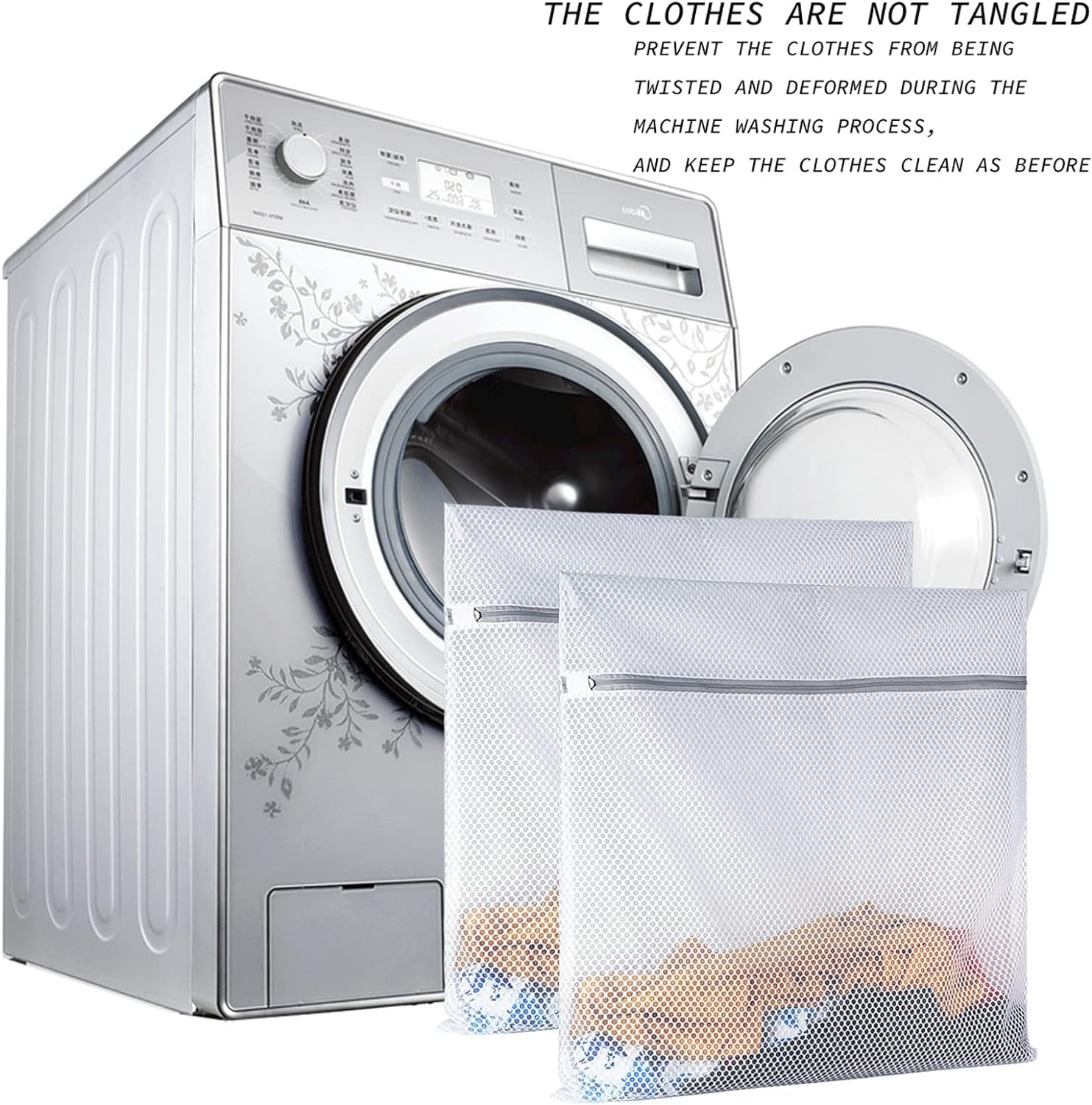2 Pack Mesh Laundry Bag-2 XXL Oversize Delicates Laundry Bag-Extra Large Durable Laundry Wash Bag with New Honeycomb Mesh-Big Clothes,Household,Bed Sheet,Stuffed Toys,Lingerie Net Bags for Laundry