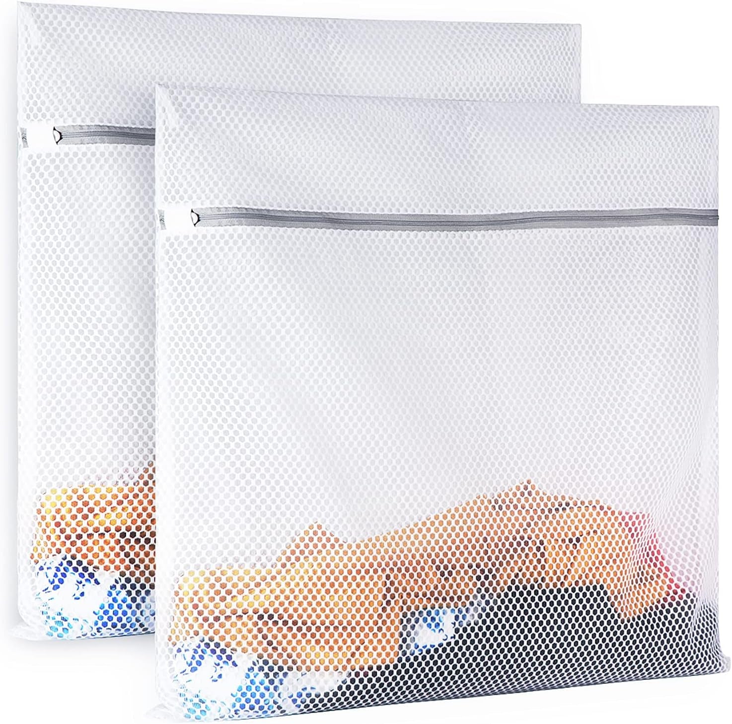 2 Pack Mesh Laundry Bag-2 XXL Oversize Delicates Laundry Bag-Extra Large Durable Laundry Wash Bag with New Honeycomb Mesh-Big Clothes,Household,Bed Sheet,Stuffed Toys,Lingerie Net Bags for Laundry